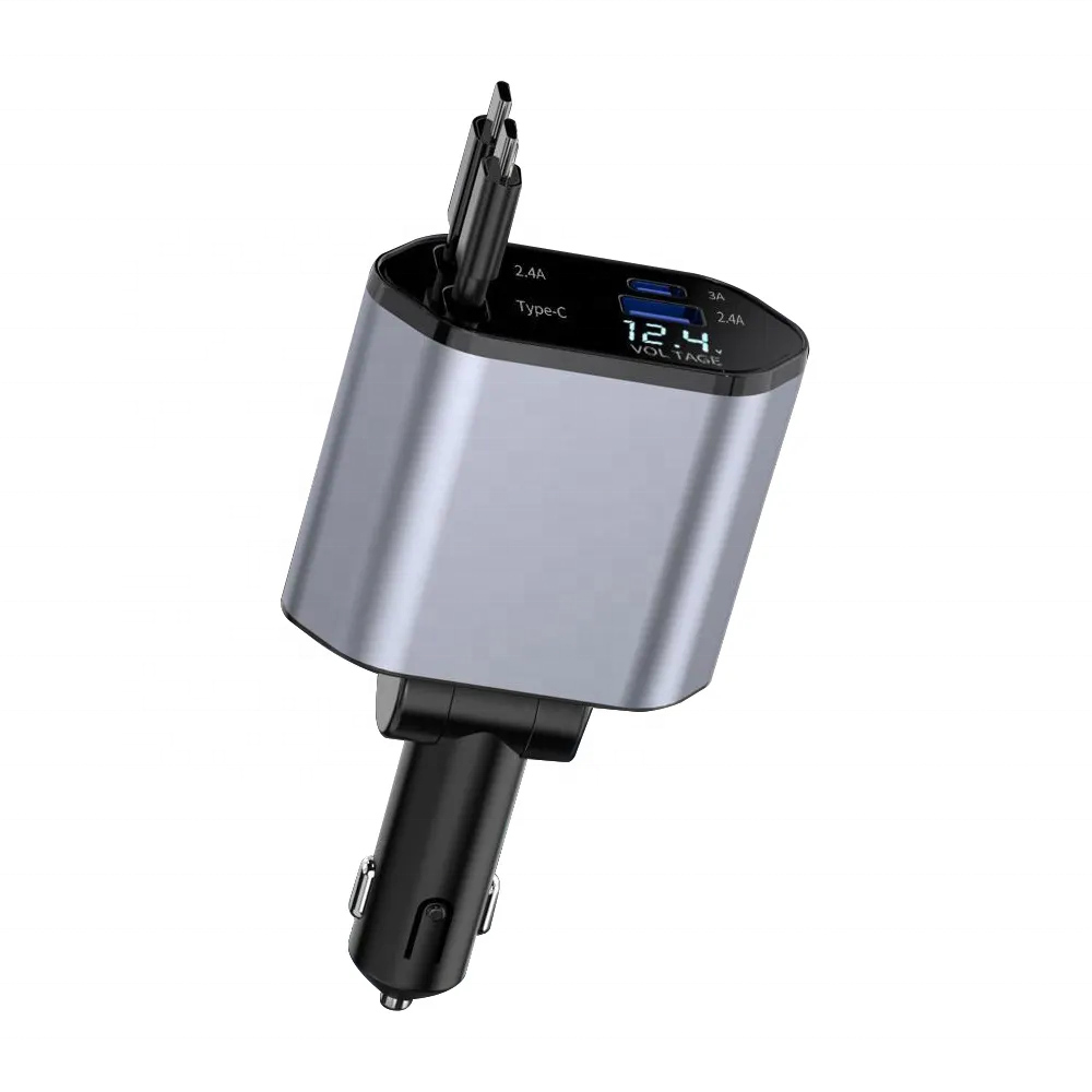 4-in-1 Retractable Fast Car Charger
