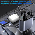 4-in-1 Retractable Fast Car Charger