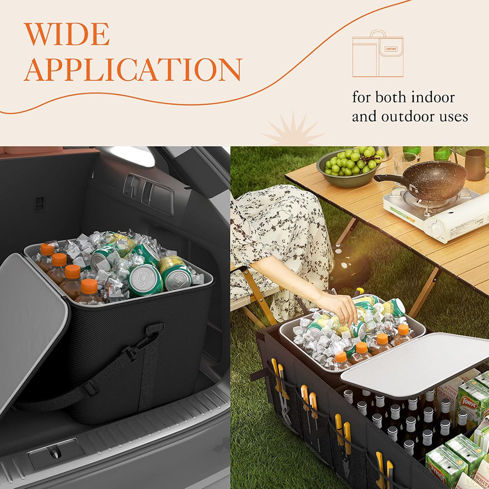 Foldable Trunk Organizer with 23L Cooler Bag
