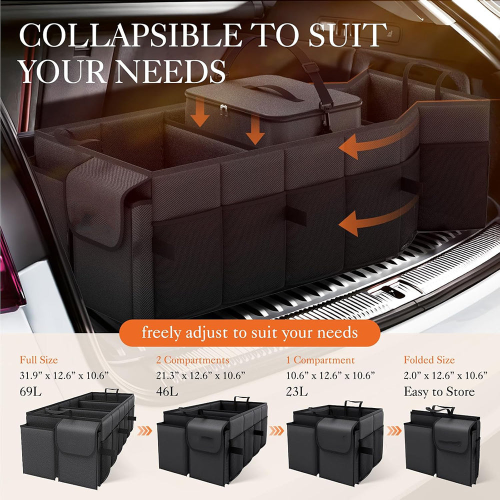 Foldable Trunk Organizer with 23L Cooler Bag