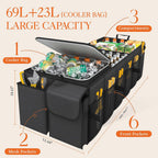 Foldable Trunk Organizer with 23L Cooler Bag